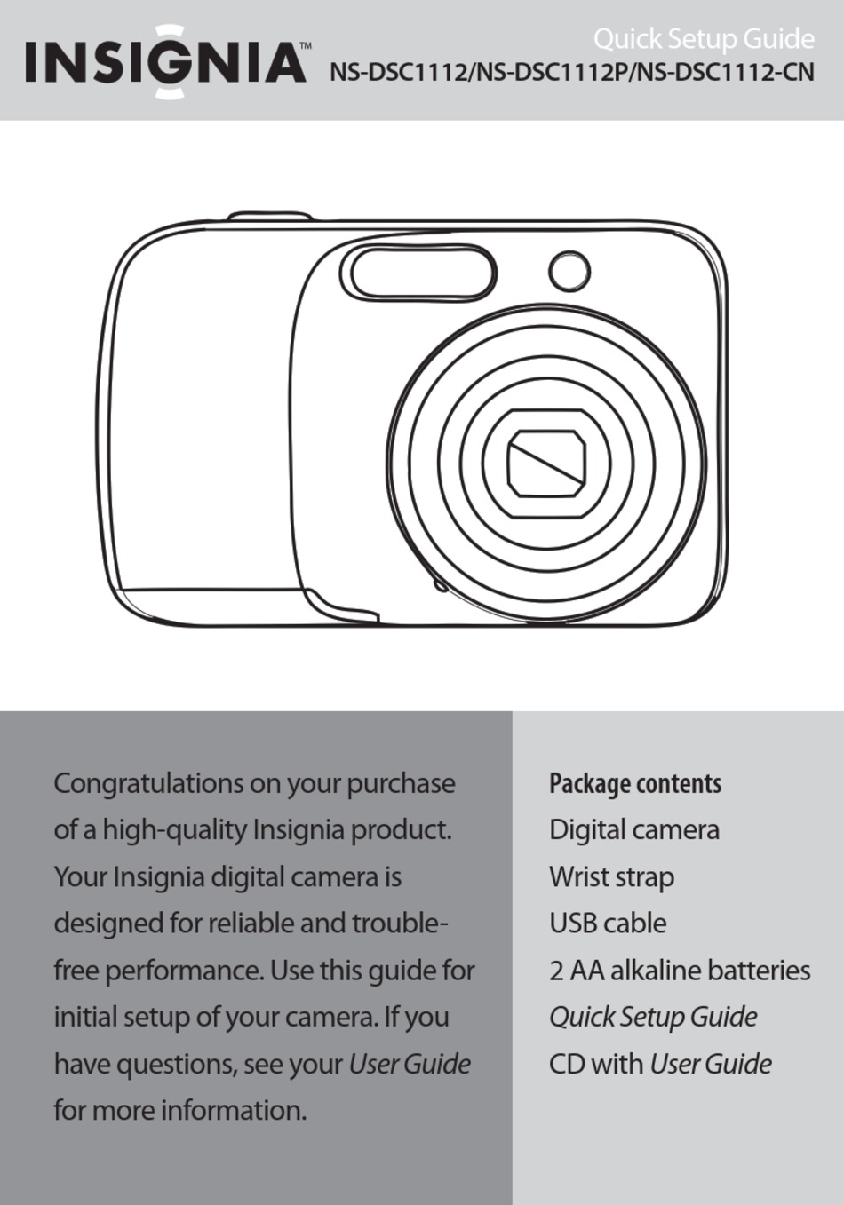 INSIGNIA NSDSC1112 QUICK SETUP MANUAL Pdf Download ManualsLib