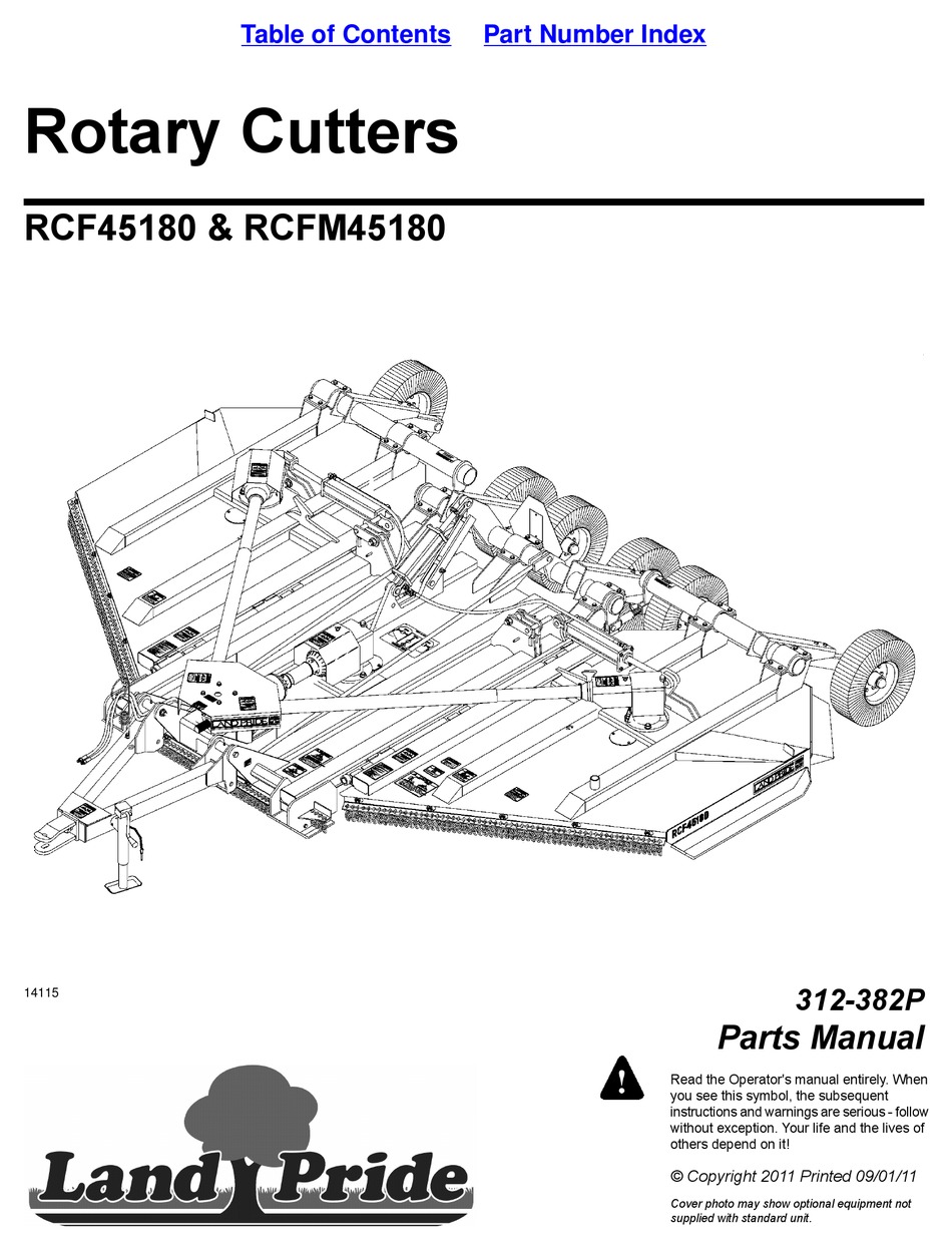 LAND PRIDE ROTARY CUTTERS RCF45180 PARTS MANUAL Pdf Download ManualsLib