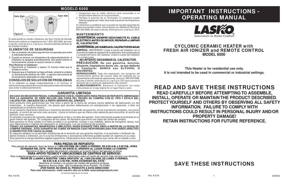 Lasko 360 Manual