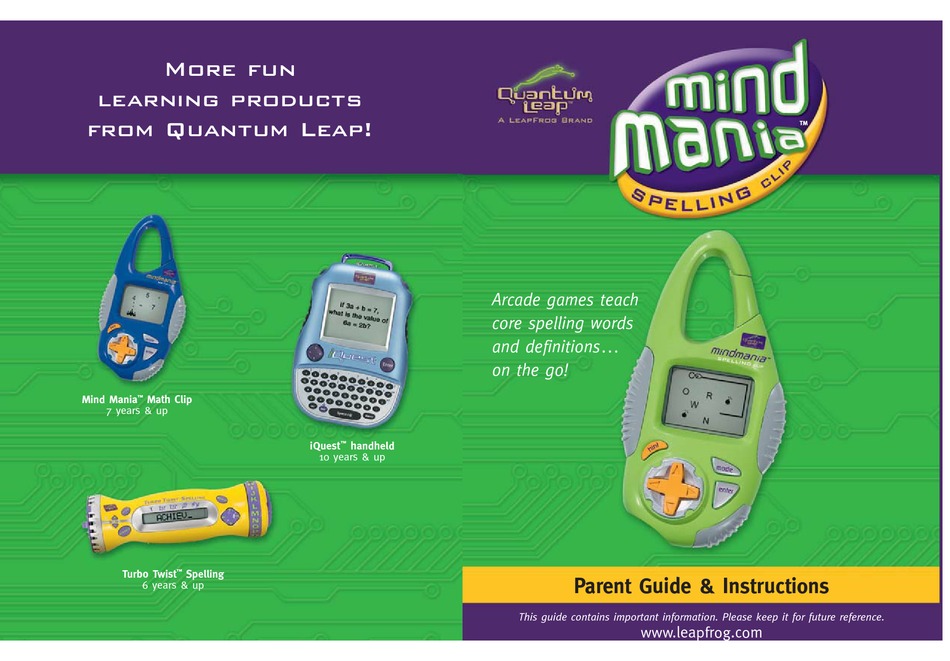 LEAPFROG MIND MANIA SPELLING CLIP INSTRUCTIONS MANUAL Pdf Download