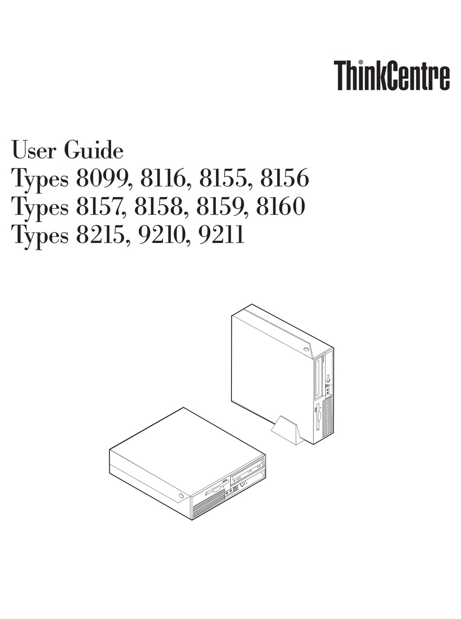 LENOVO THINKCENTRE 8116 USER MANUAL Pdf Download | ManualsLib