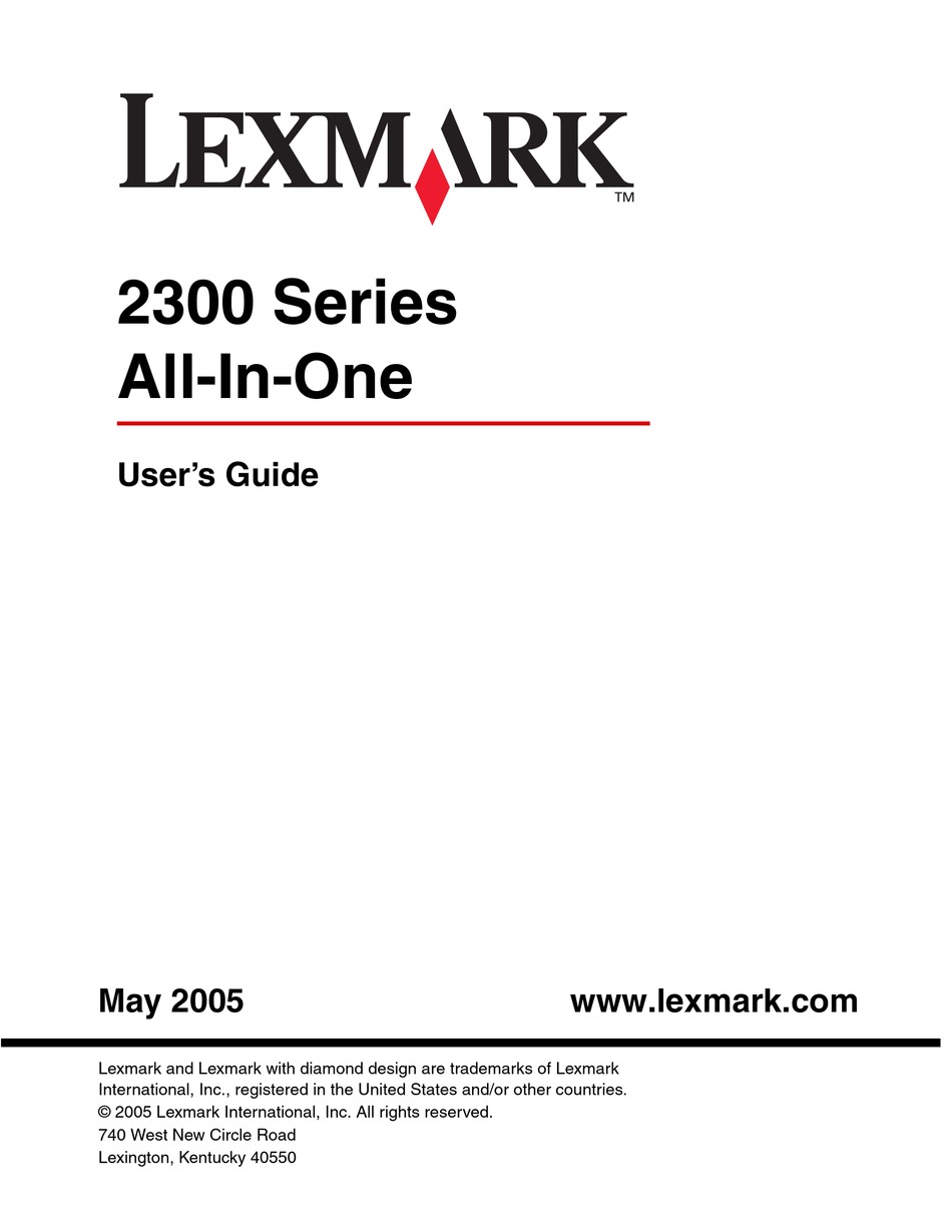 LEXMARK 2300 SERIES USER MANUAL Pdf Download | ManualsLib