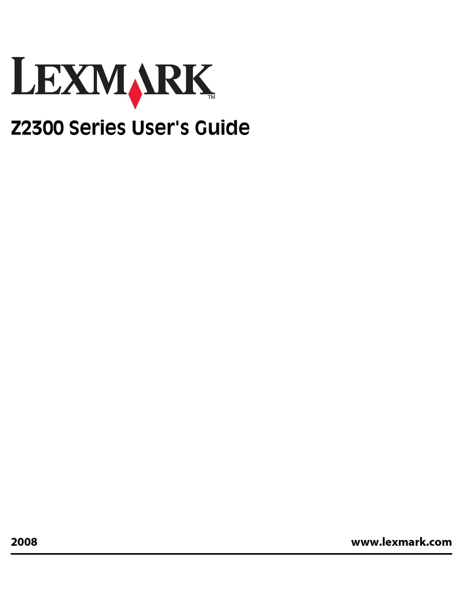 LEXMARK Z2300 SERIES USER MANUAL Pdf 