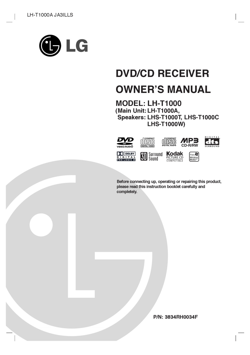 Lg Lh T1000 Owner S Manual Pdf Download Manualslib