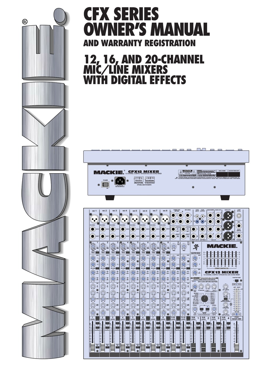 MACKIE MIC/LINE MIXERS OWNER'S MANUAL & WARRANTY Pdf Download ManualsLib