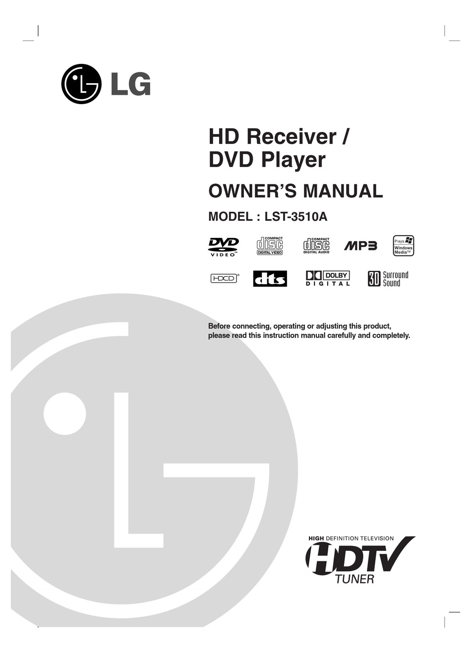 Lg Lst 3510a Owner S Manual Pdf Download Manualslib Lg Lst 3510a Owner S Manual Pdf Download Manualslib