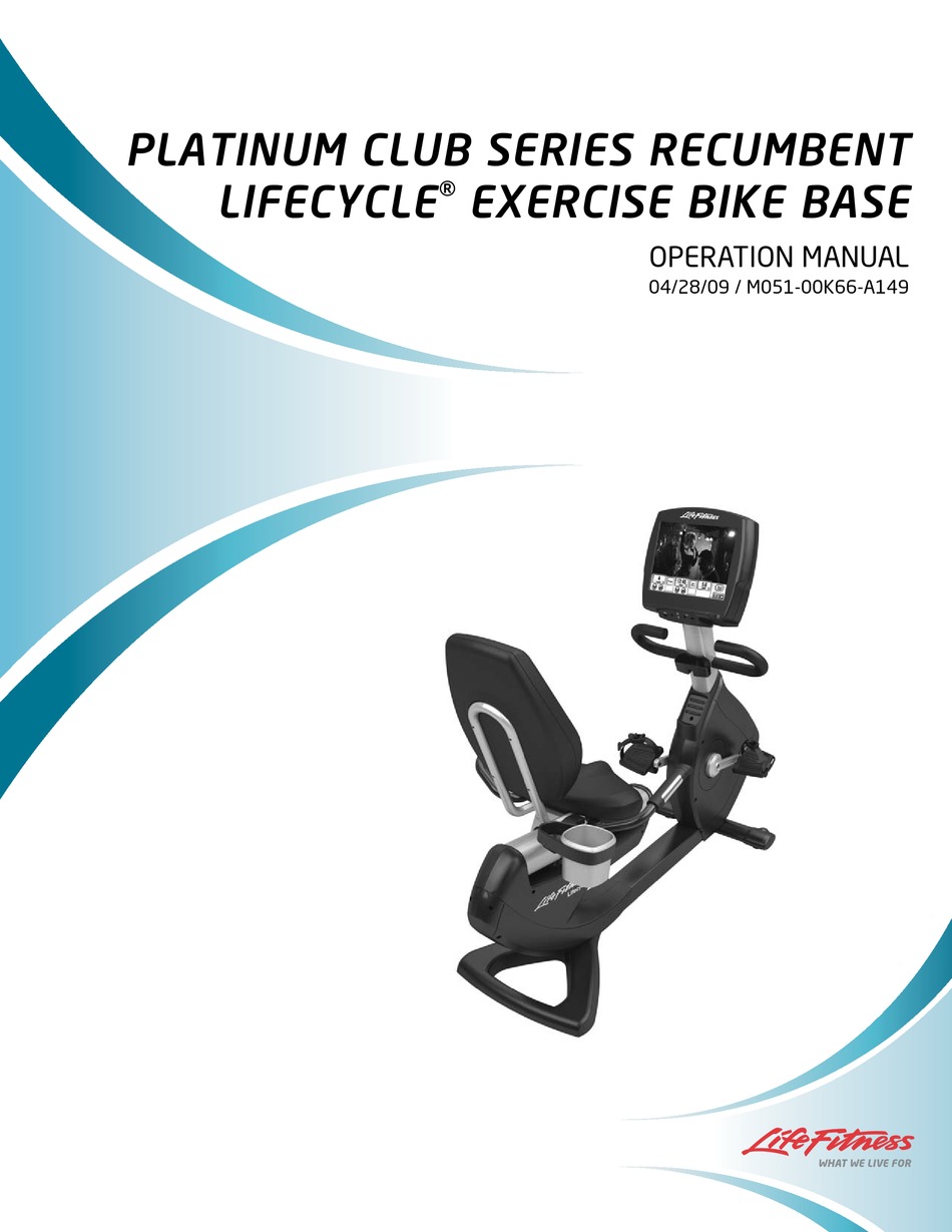 LIFE FITNESS LIFECYCLE M0510K66A149 OPERATION MANUAL Pdf Download