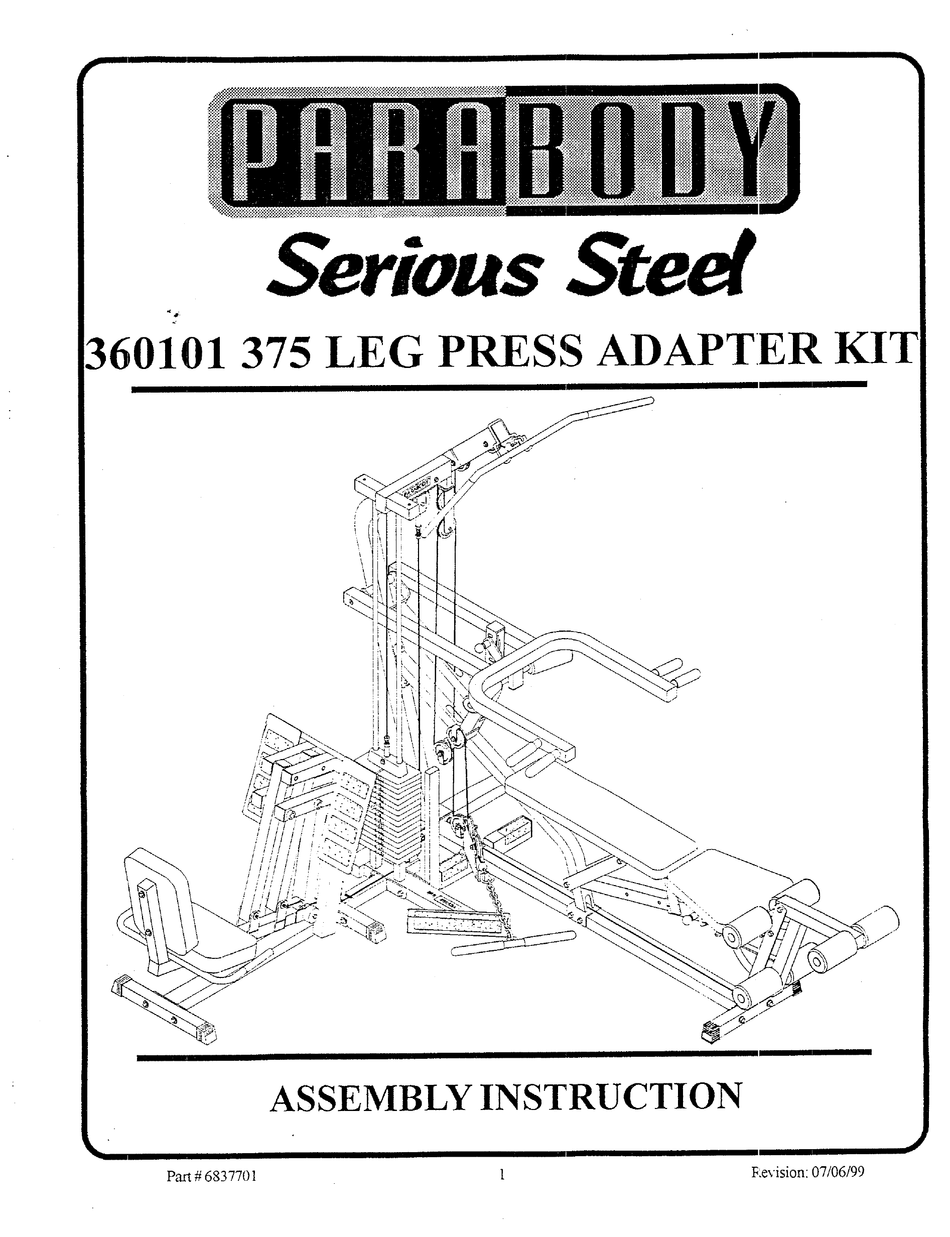 PARABODY 360101 ASSEMBLY INSTRUCTION MANUAL Pdf Download | ManualsLib