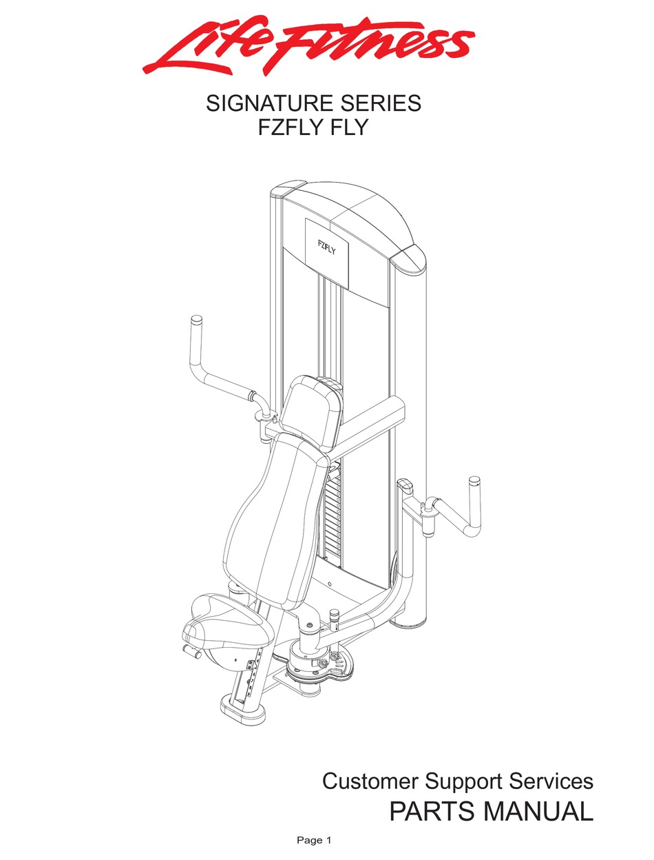 LIFE FITNESS SIGNATURE SERIES FZFLY FLY PARTS MANUAL Pdf Download