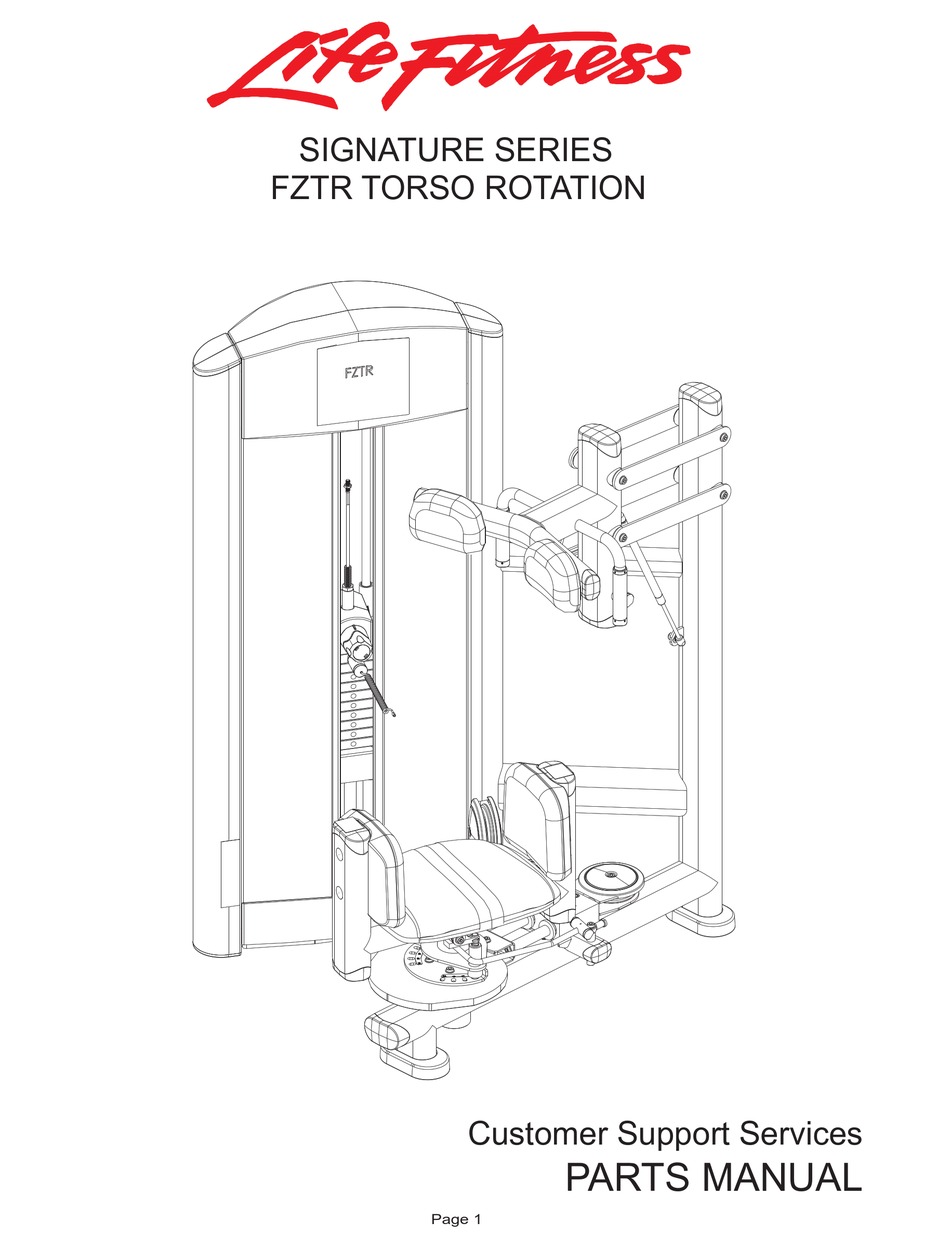 LIFE FITNESS SIGNATURE SERIES FZTR PARTS MANUAL Pdf Download | ManualsLib