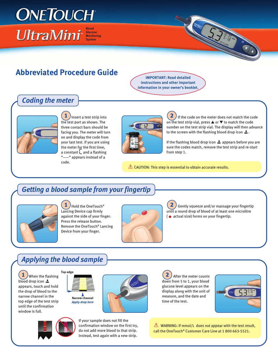 LIFESCAN ONETOUCH ULTRAMINI BLOOD GLUCOSE MODELLING SYSTEM PROCEDURE ...