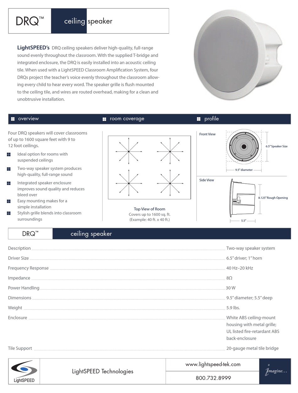 LIGHTSPEED TECHNOLOGIES DRQ SPECIFICATION SHEET Pdf Download ManualsLib