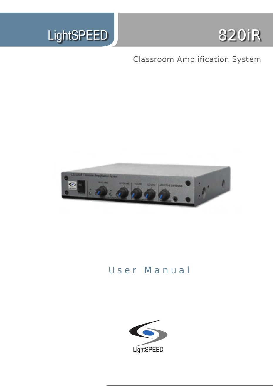 LIGHTSPEED TECHNOLOGIES 820IR USER MANUAL Pdf Download ManualsLib