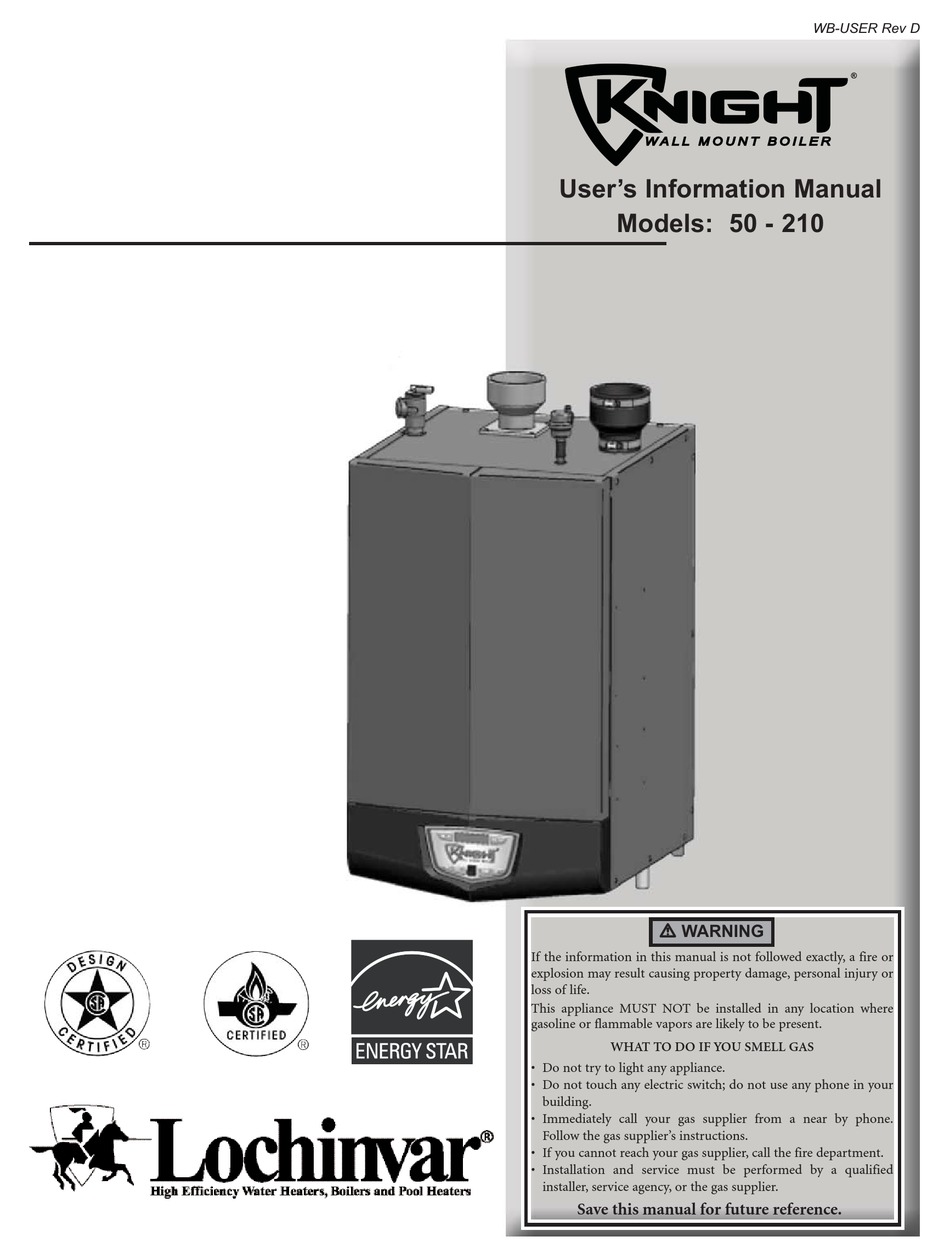 LOCHINVAR KNIGHT 210 USER'S INFORMATION MANUAL Pdf Download ManualsLib