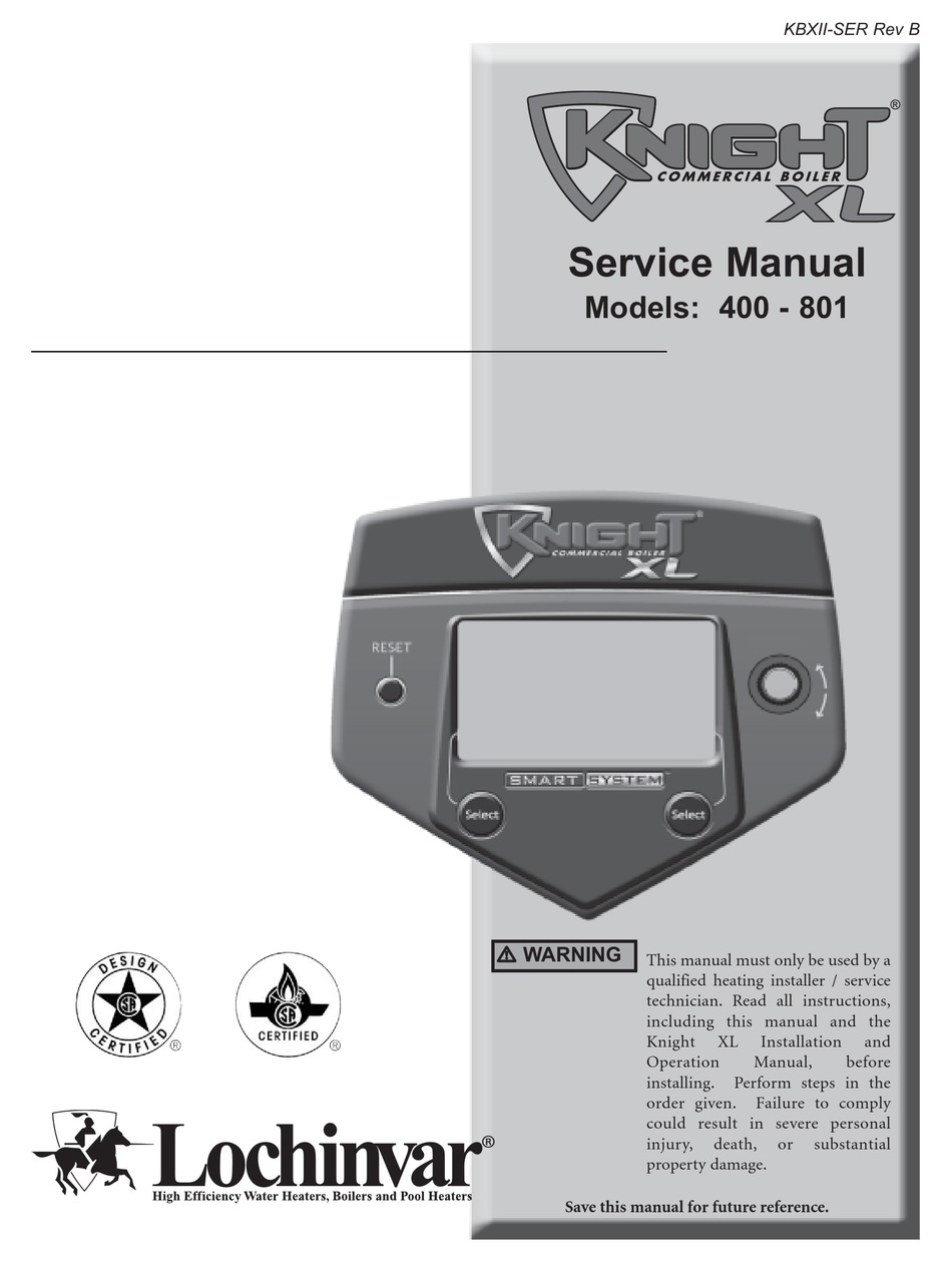 LOCHINVAR KNIGHT 400 - 801 SERVICE MANUAL Pdf Download | ManualsLib