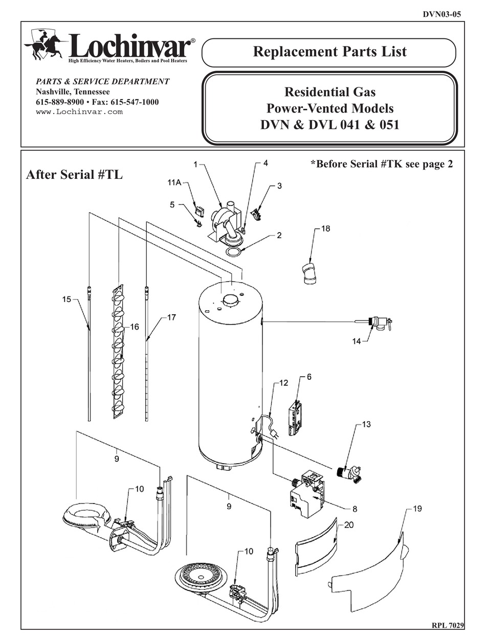 LOCHINVAR DVL 041 REPLACEMENT PARTS LIST Pdf Download ManualsLib