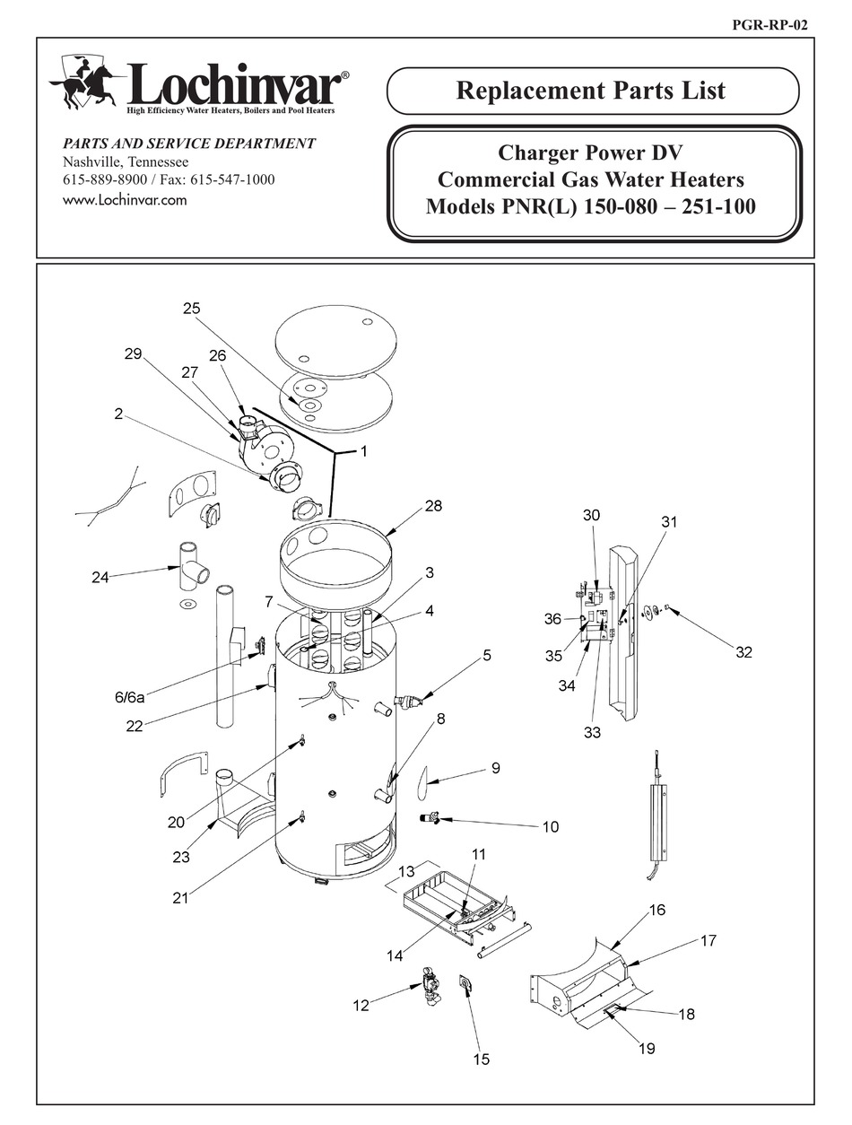 LOCHINVAR PNR(L) 150-080 REPLACEMENT PARTS LIST Pdf Download | ManualsLib