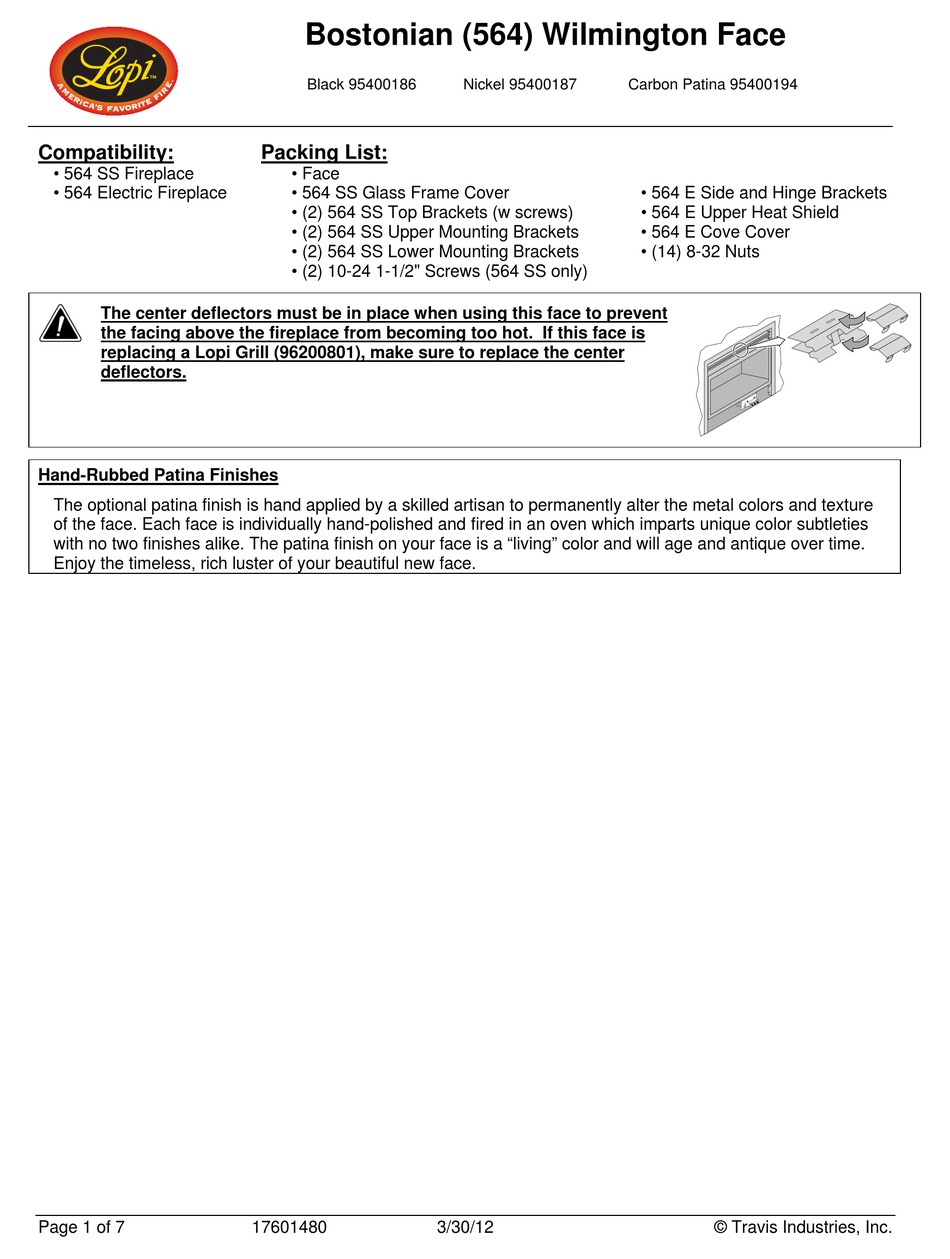 LOPI 564 INSTALLATION INSTRUCTIONS MANUAL Pdf Download | ManualsLib