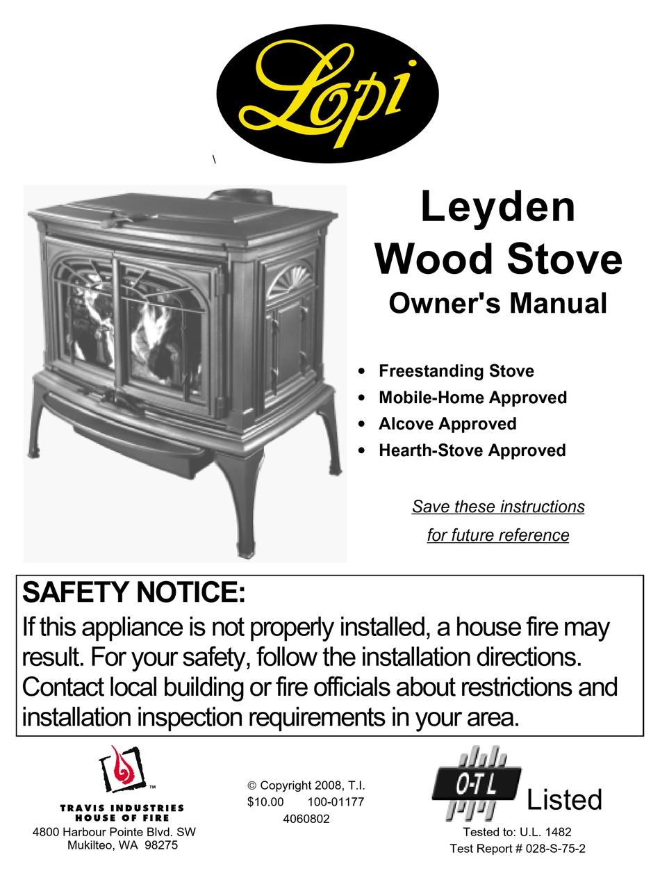 LOPI STOVE OWNER'S MANUAL Pdf Download | ManualsLib