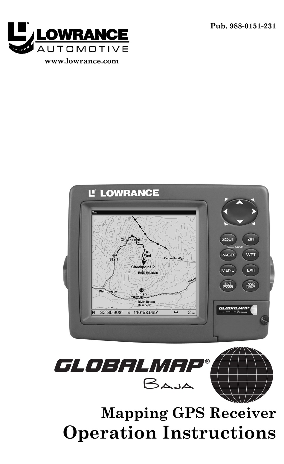 LOWRANCE MAPPING GPS RECEIVER OPERATION INSTRUCTIONS MANUAL Pdf
