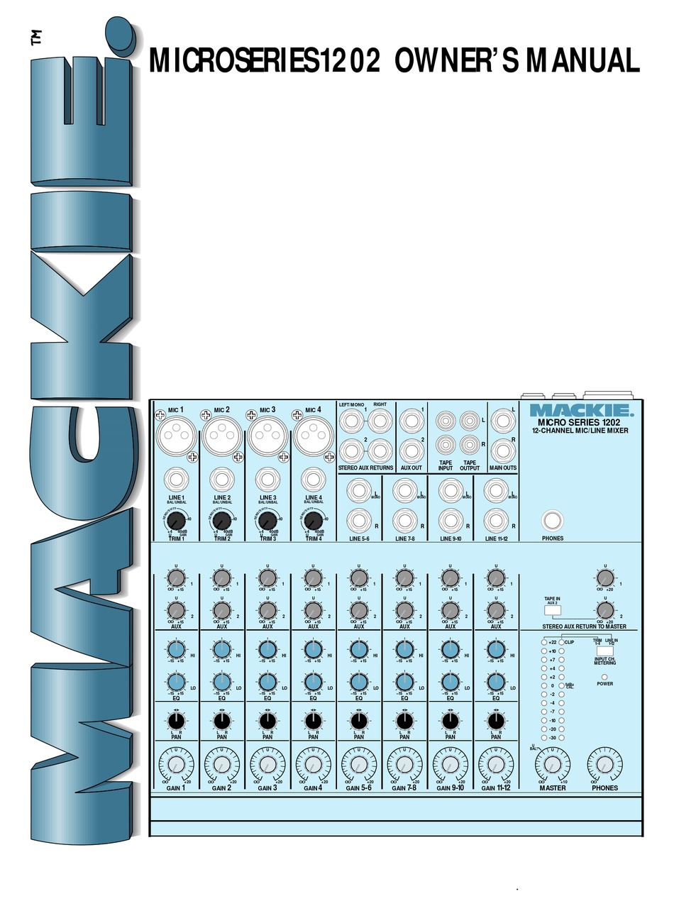 Mackie Microseries 12 Owner S Manual Pdf Download Manualslib