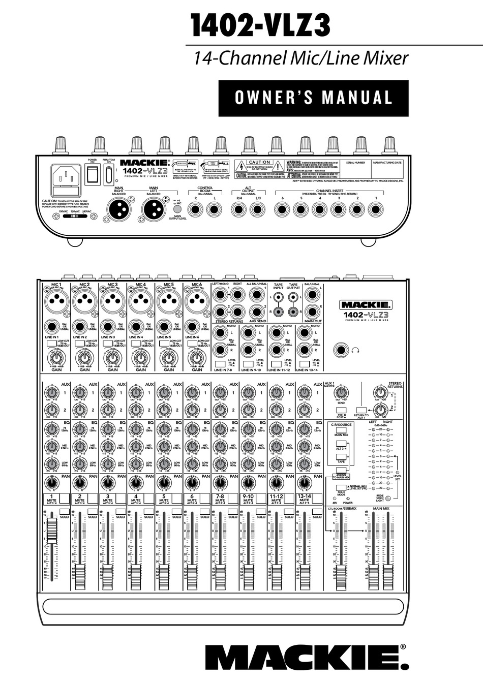 MACKIE 1402-VLZ3 OWNER'S MANUAL Pdf Download | ManualsLib