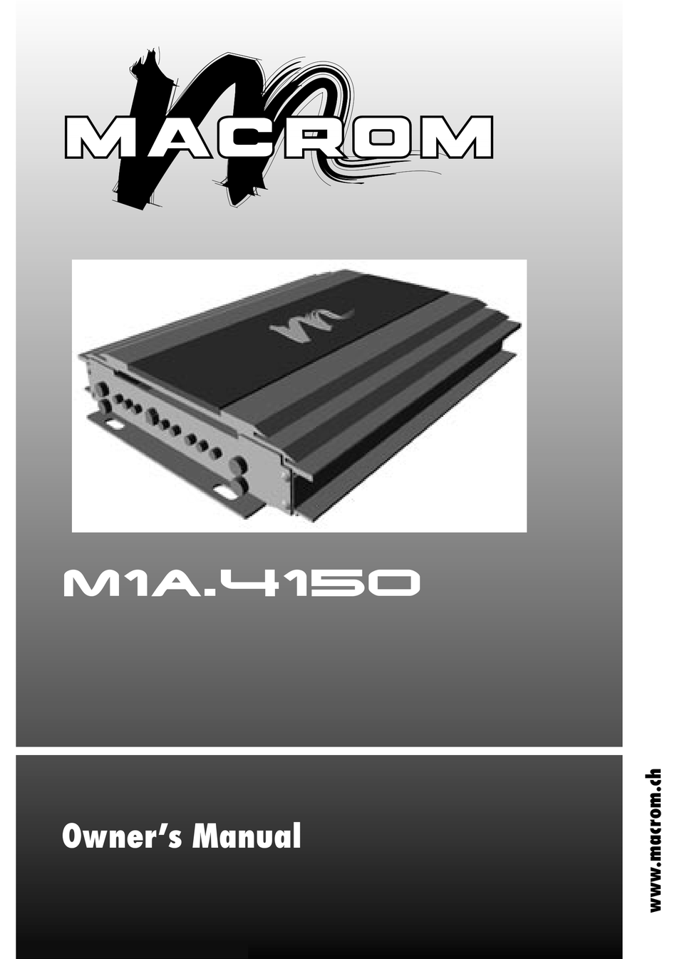 MACROM M1A.4150 OWNER'S MANUAL Pdf Download | ManualsLib
