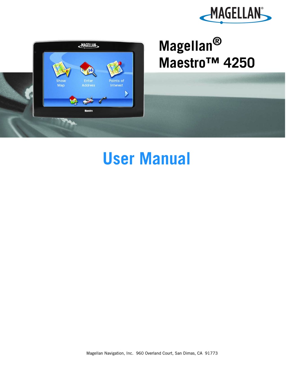 Magellan Maestro 4250 User Manual Pdf Download Manualslib