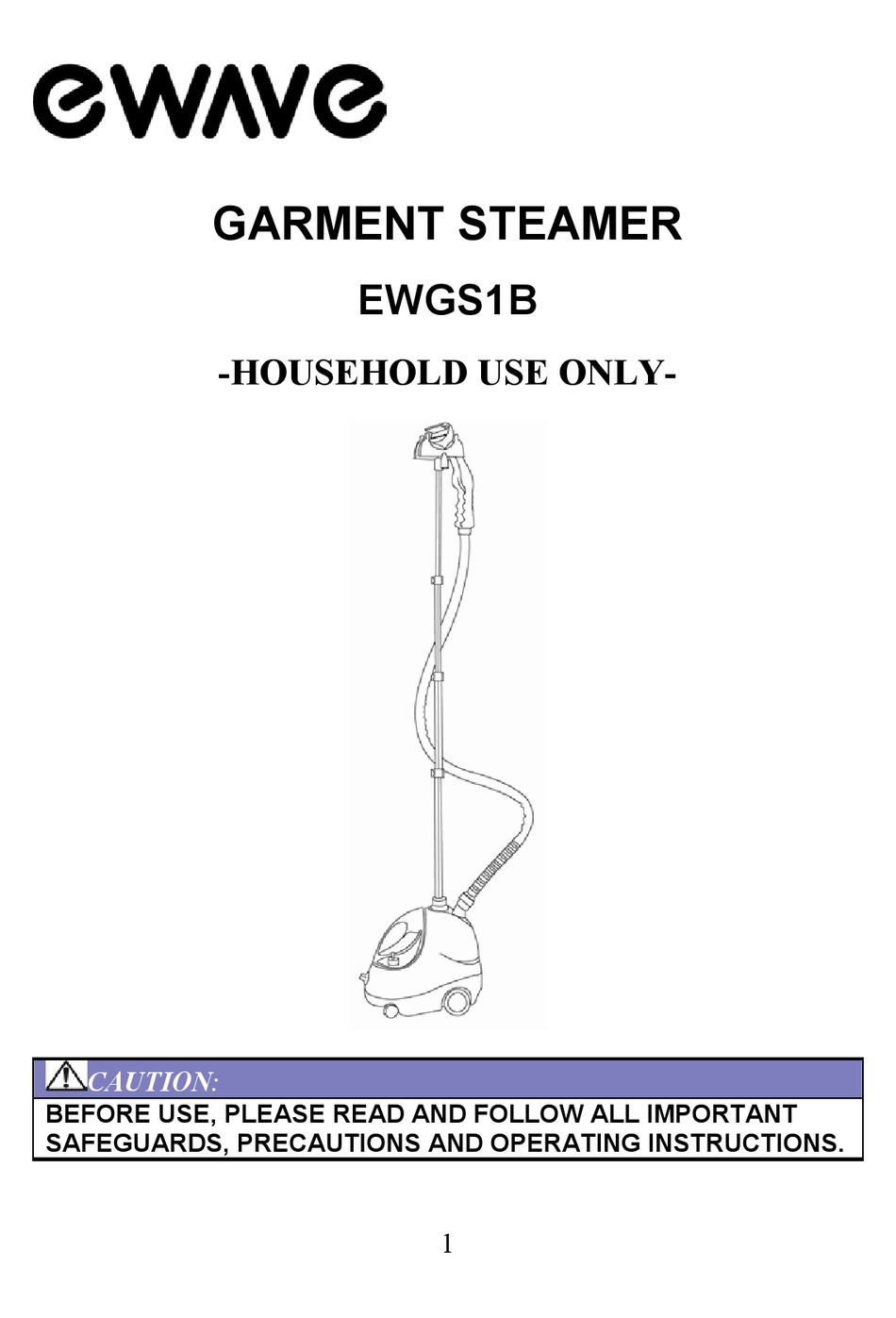 EWAVE GARMENT STEAMER OWNER'S MANUAL Pdf Download ManualsLib