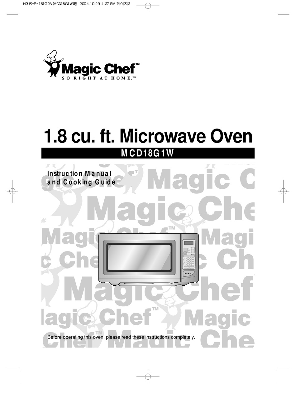 Magic Chef Mcd18g1w Instruction Manual Cooking Manual Pdf Download Manualslib