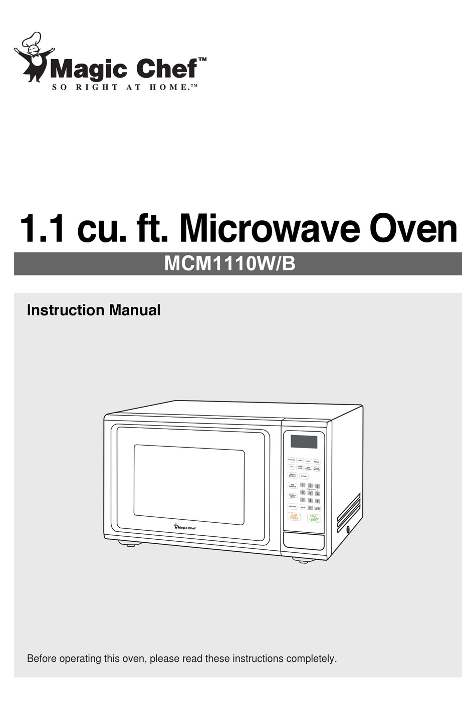 Magic Chef Mcm1110w B Instruction Manual Pdf Manualslib Magic Chef Mcm1110w B Instruction
