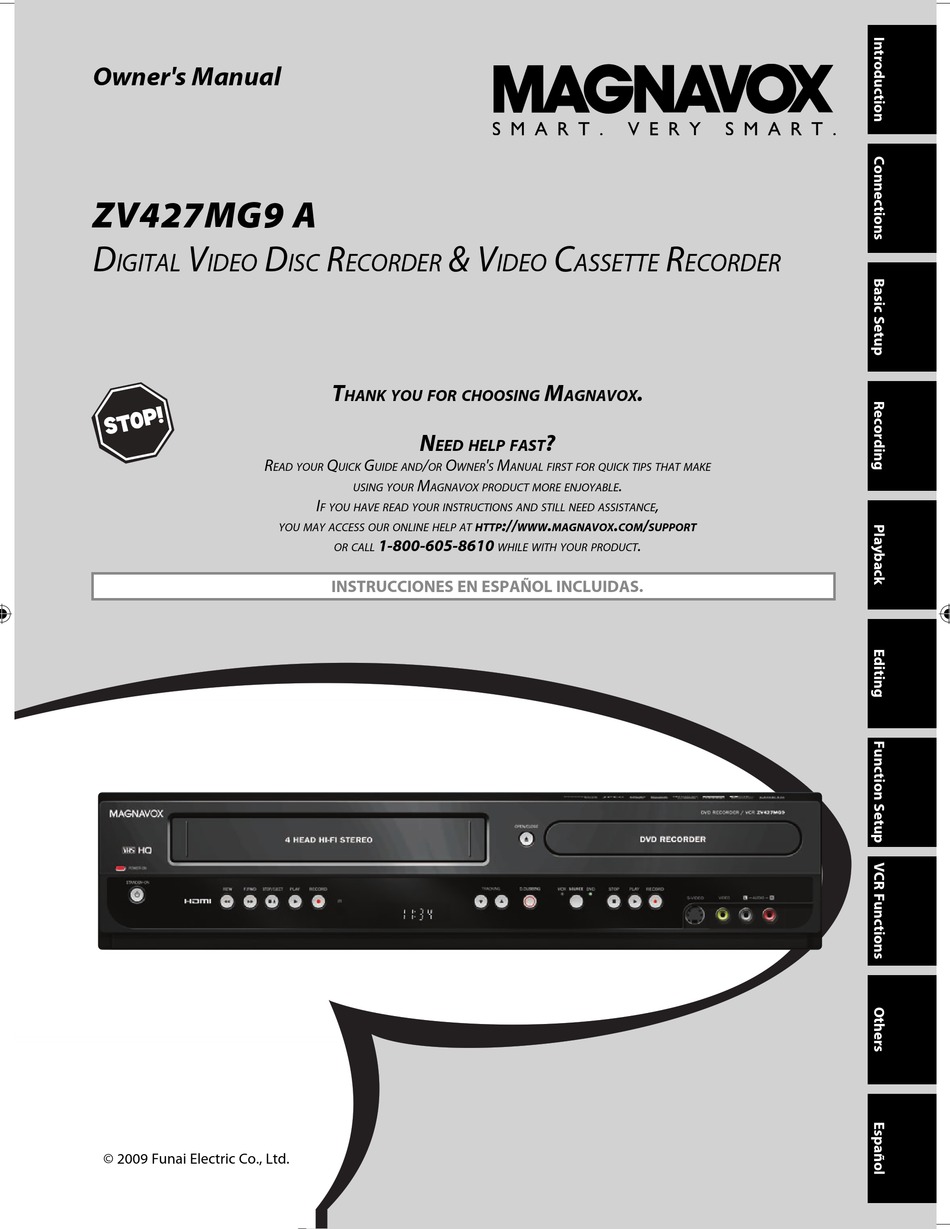 Magnavox Zv427mg9 A Owner S Manual Pdf Download Manualslib