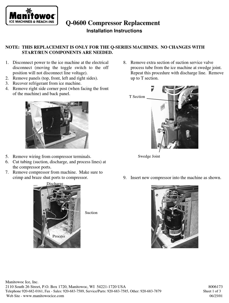 ice machine compressor replacement