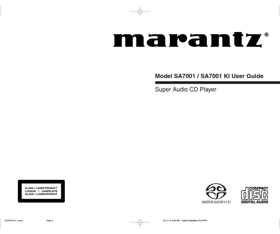 Bedienungsanleitung-Operating Instructions für Marantz DV 7001 