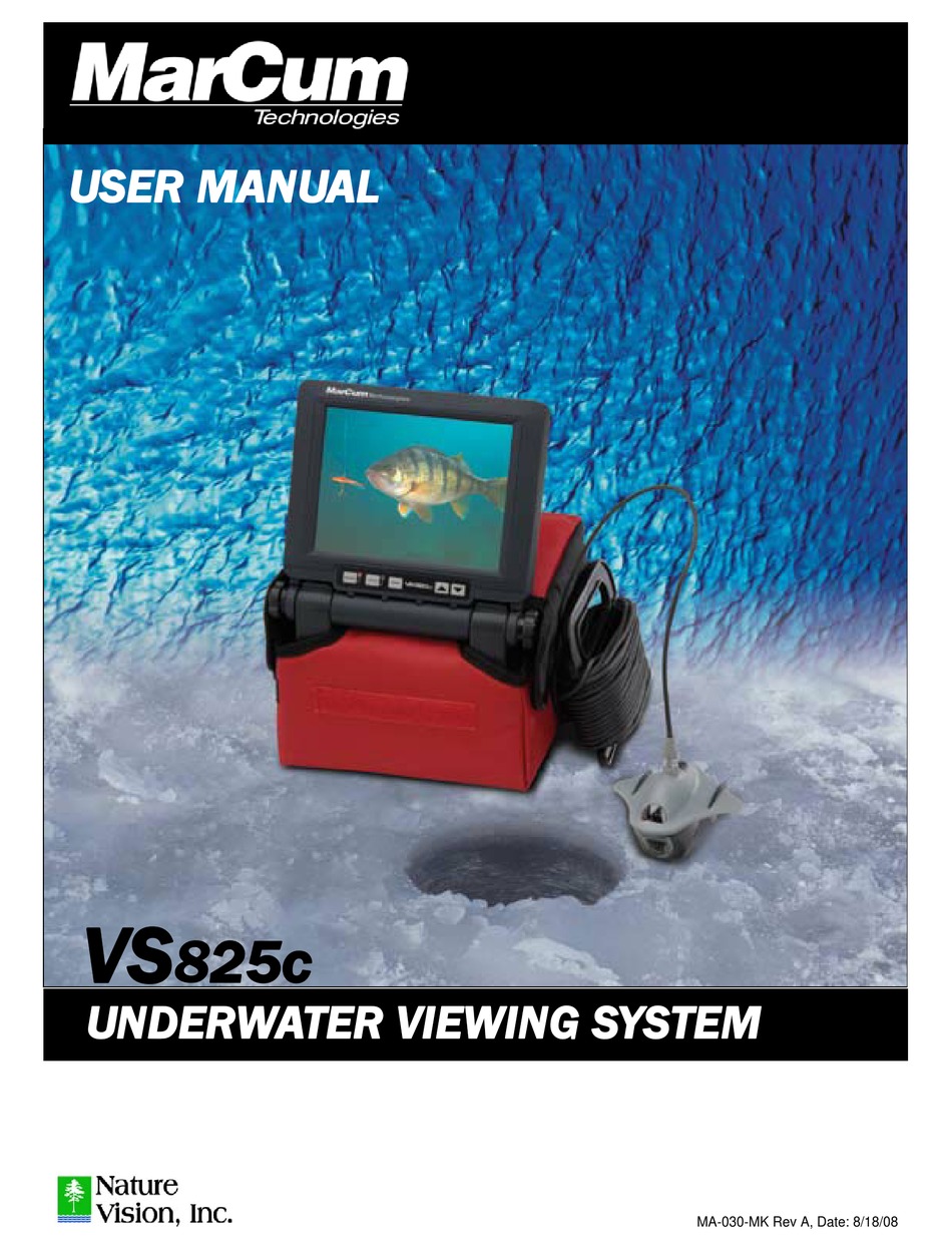 MARCUM TECHNOLOGIES UNDERWATER VIEWING SYSTEM VS825 USER MANUAL Pdf  Download