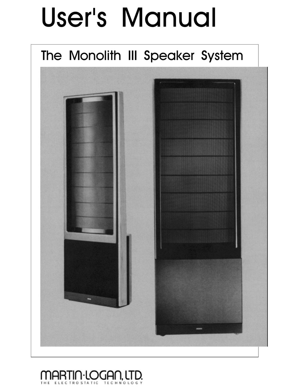 martin logan monolith speakers