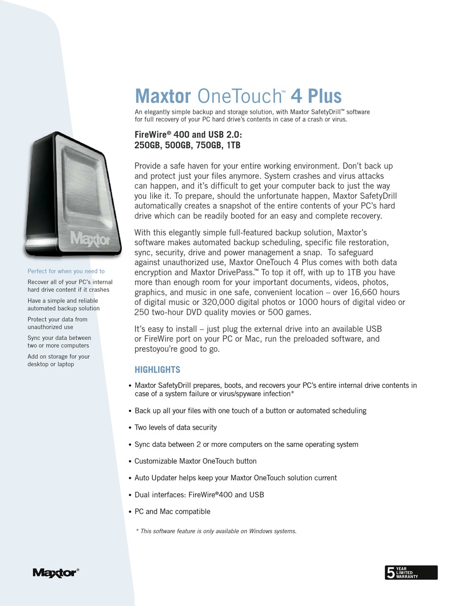 maxtor onetouch 4 mini software download