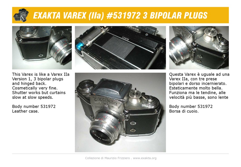 Exakta Varex Features Pdf Download Manualslib
