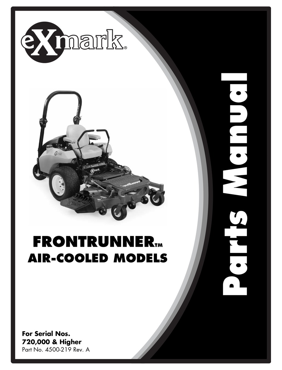 Exmark Frontrunner Air Cooled Parts Manual Pdf Download Manualslib 