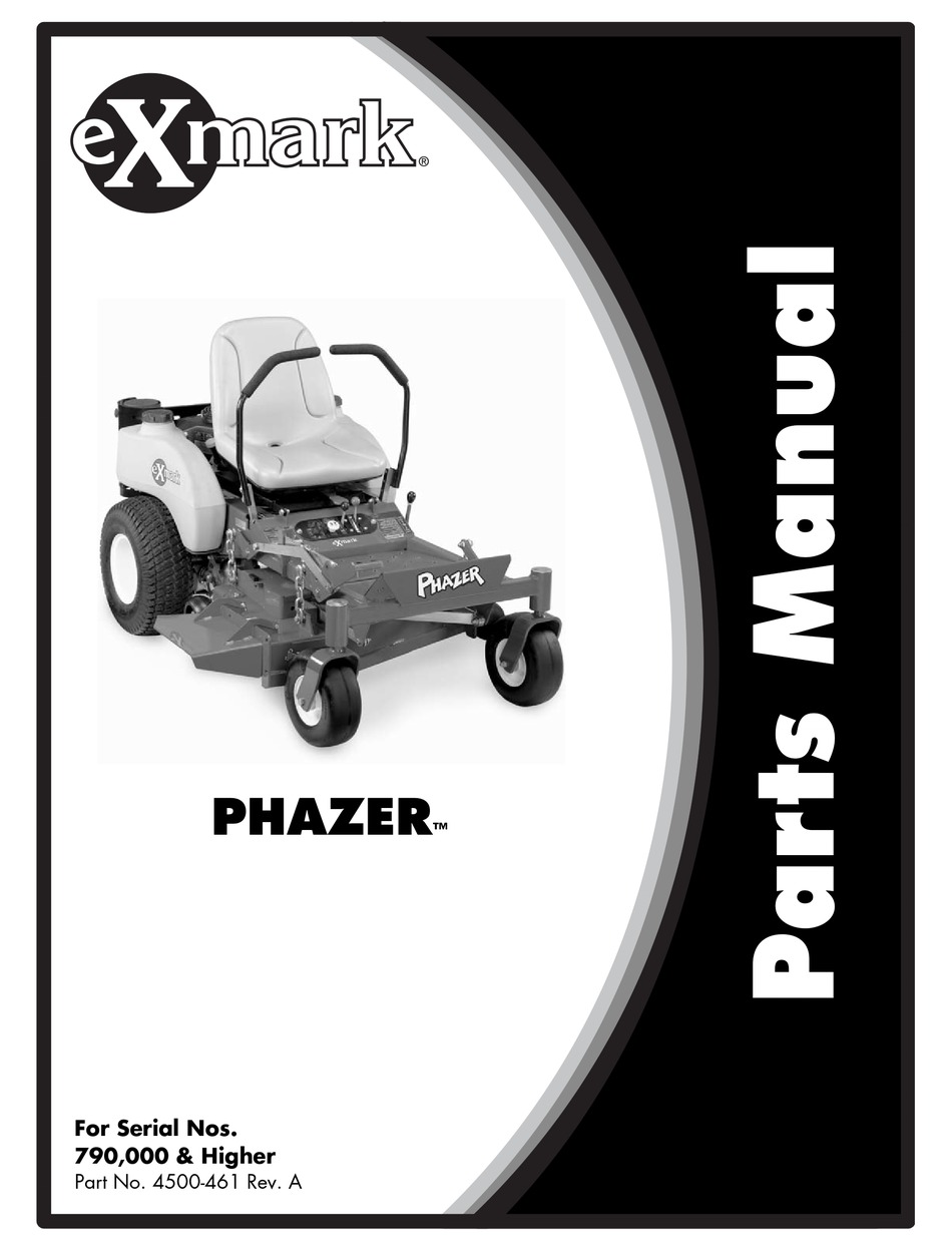 Exmark Phazer 4500 461 Parts Manual Pdf Download Manualslib