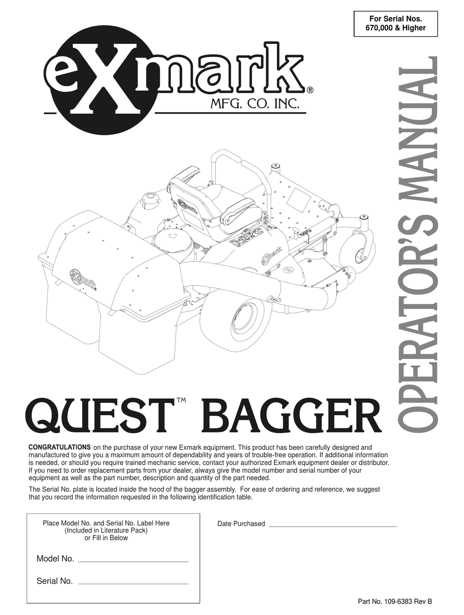 Exmark best sale quest bagger