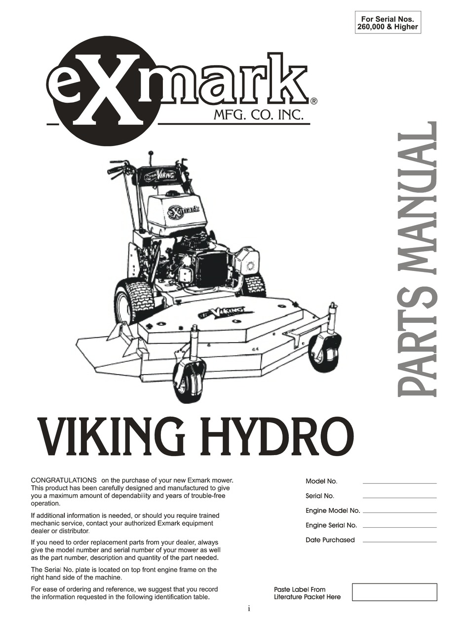 EXMARK SELF PROPELLED MOWER PARTS MANUAL Pdf Download ManualsLib