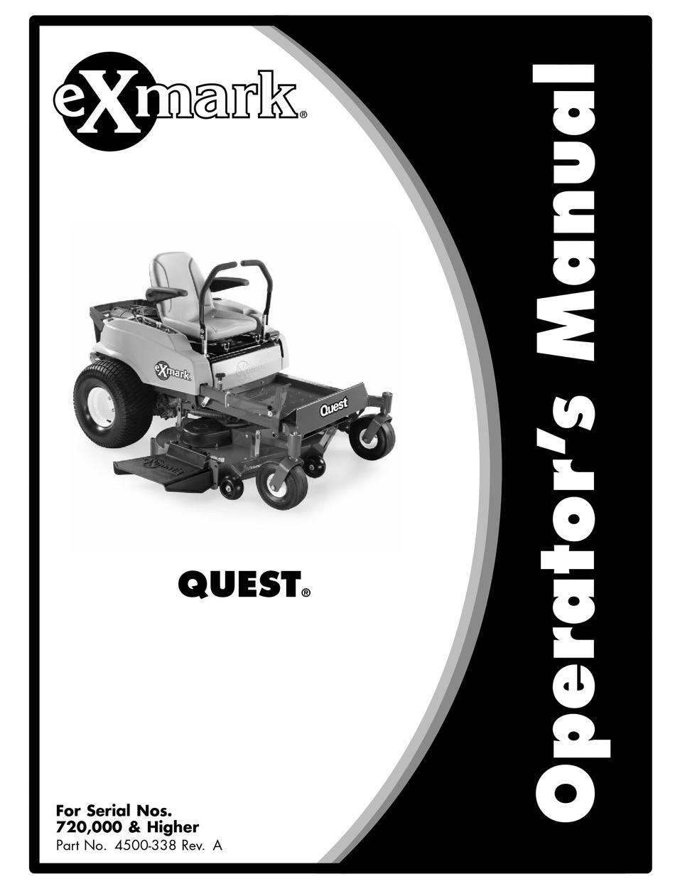 EXMARK QUEST LAWN MOWER OPERATOR