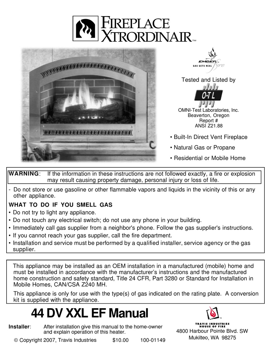 FIREPLACEXTRORDINAIR 44 DV XXL EF MANUAL Pdf Download ManualsLib