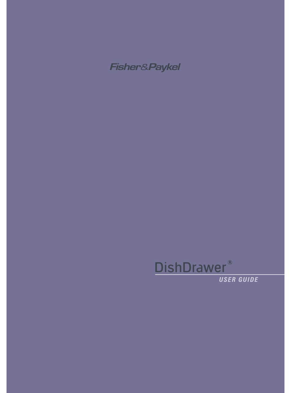 FISHER & PAYKEL DISHDRAWER DD603 USER MANUAL Pdf Download ManualsLib