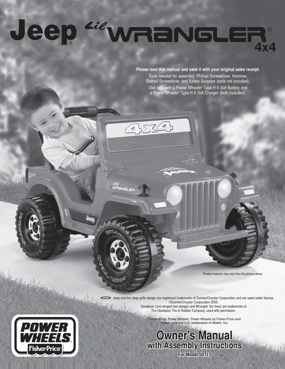 FISHER-PRICE JEEP LIL WRANGLER 4X4 J0713 OWNER'S MANUAL & ASSEMBLY  INSTRUCTIONS Pdf Download | ManualsLib