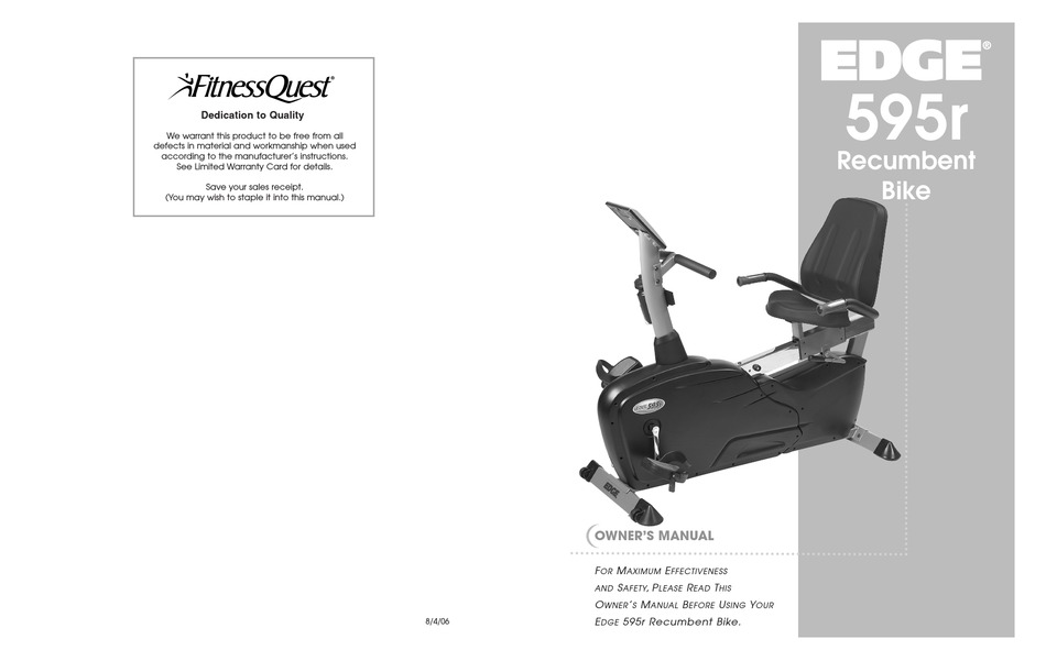 Edge recumbent 2024 exercise bike