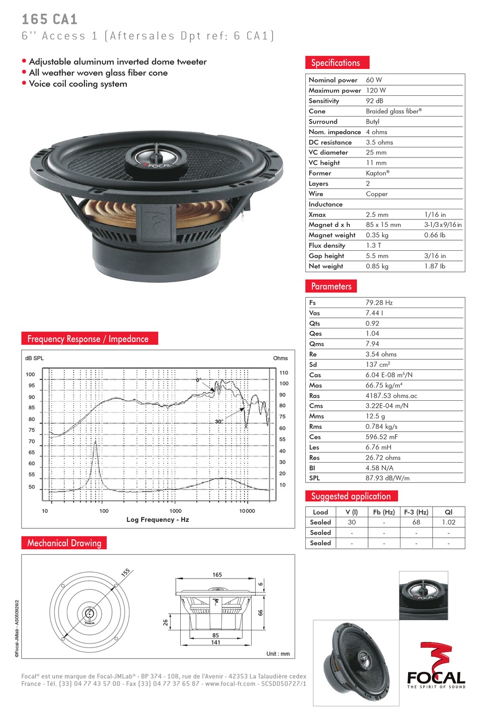 Focal access best sale 165 ca1