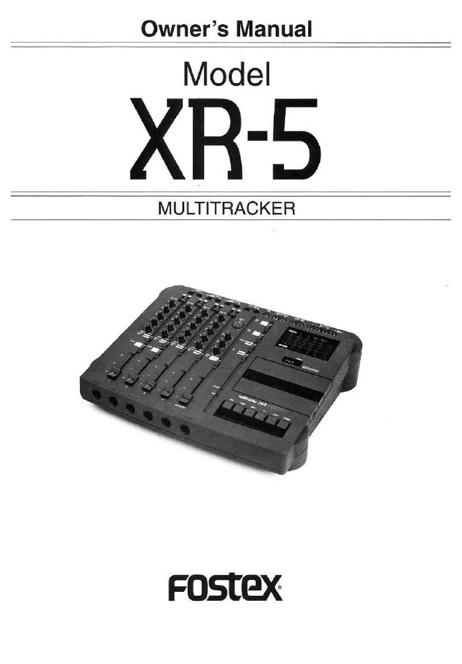 Fostex Xr 5 Owner S Manual Pdf Download Manualslib