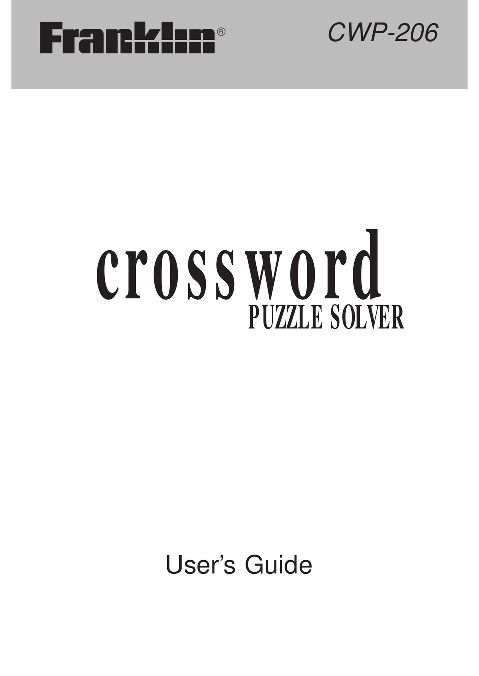 Franklin Merriam-Webster Crossword Puzzle Solver CWP-206
